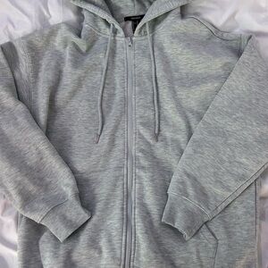 Forever 21 Heather Gray Zip-Up Hoodie